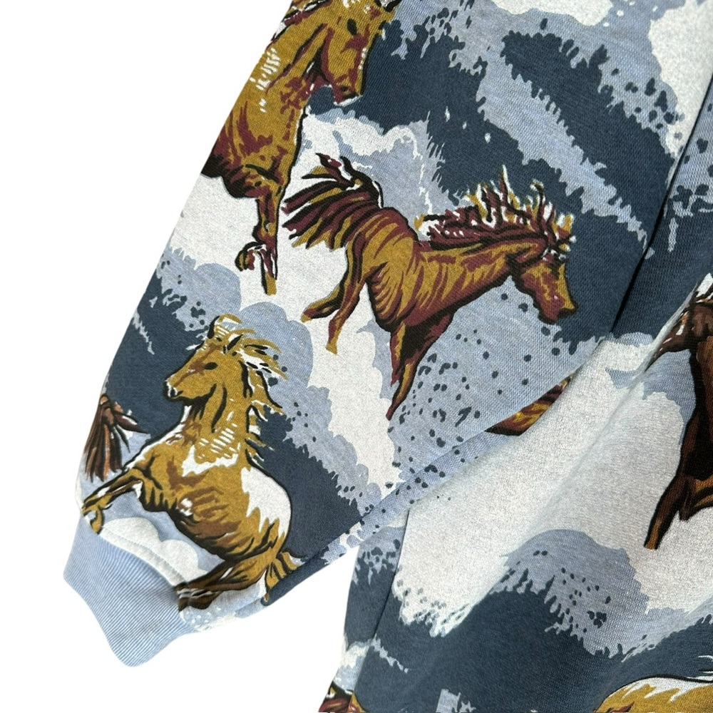 Blair Women’s L Large Horse AOP Jacket Equestrian Vintage 1990s Snap‎ Western - Picture 5 of 14